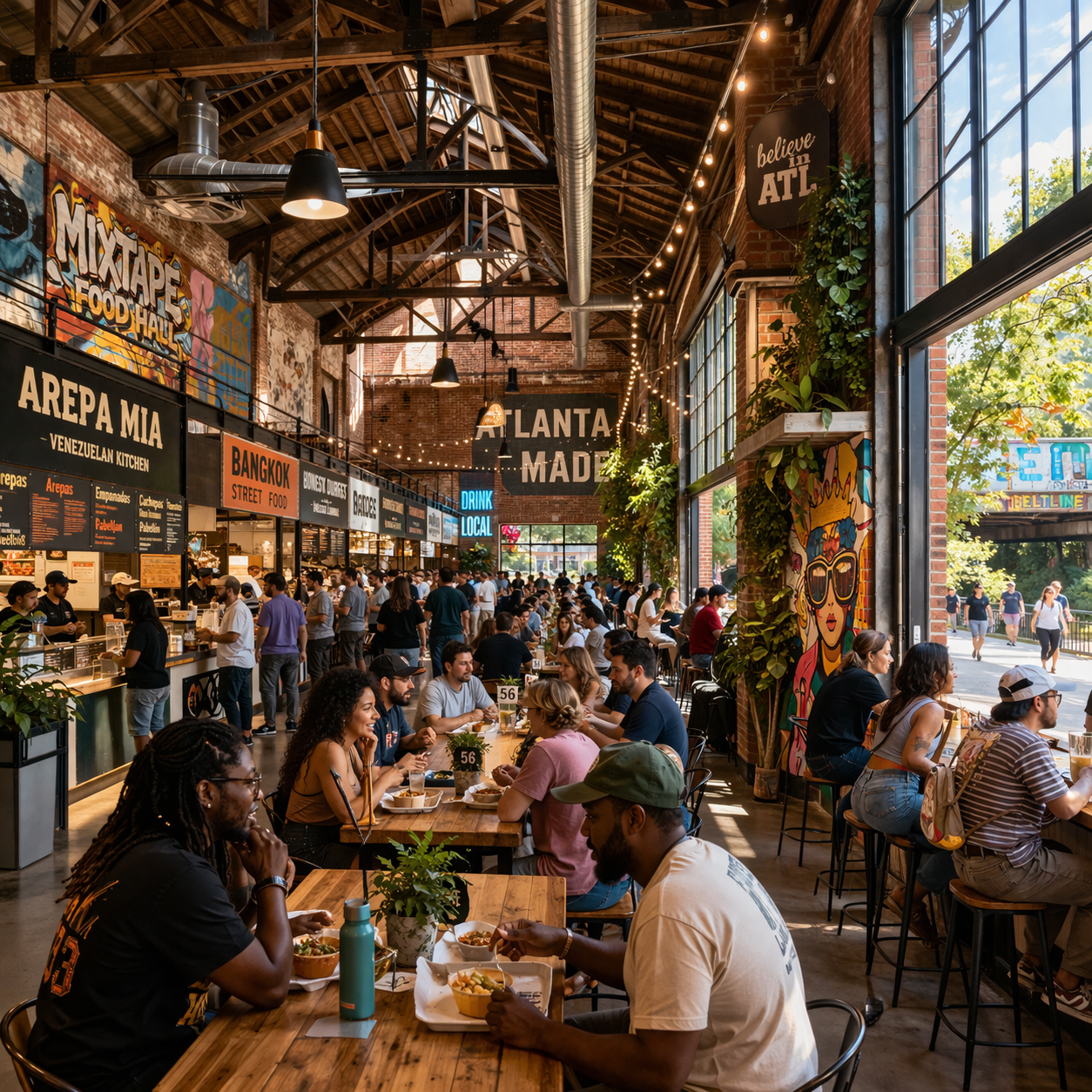 Old Fourth Ward food hall scene