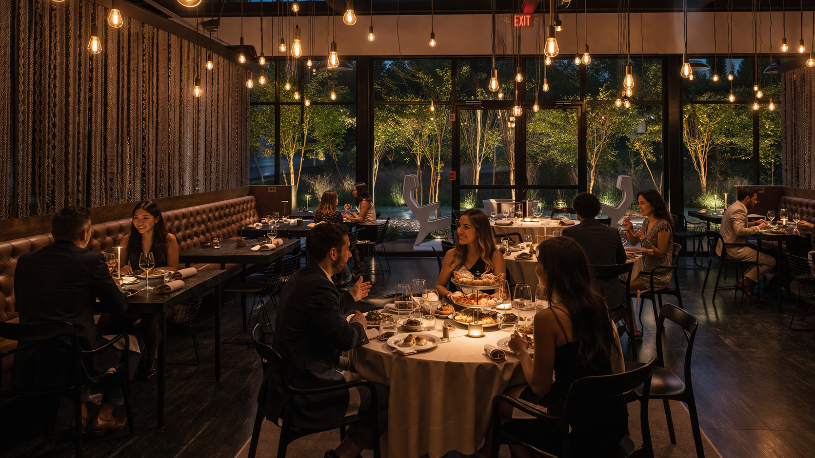 Bacchanalia interior — candlelit fine dining
