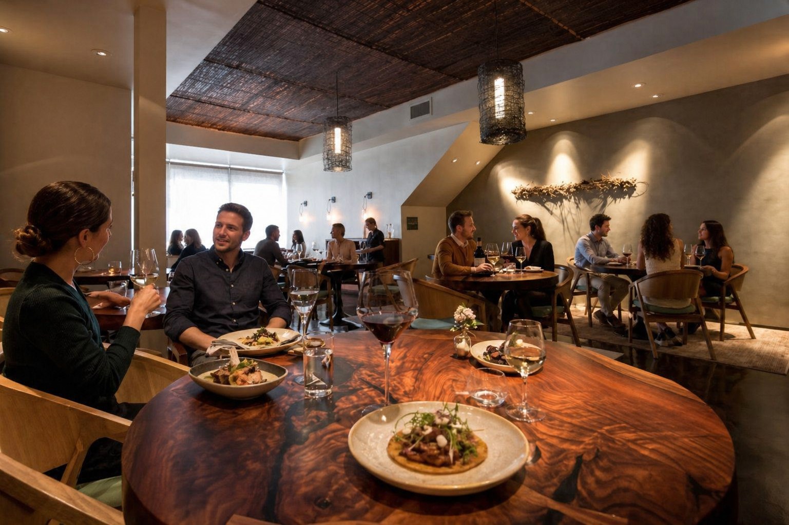 Atelier Crenn — poetic modern French tasting course plated on ceramic
